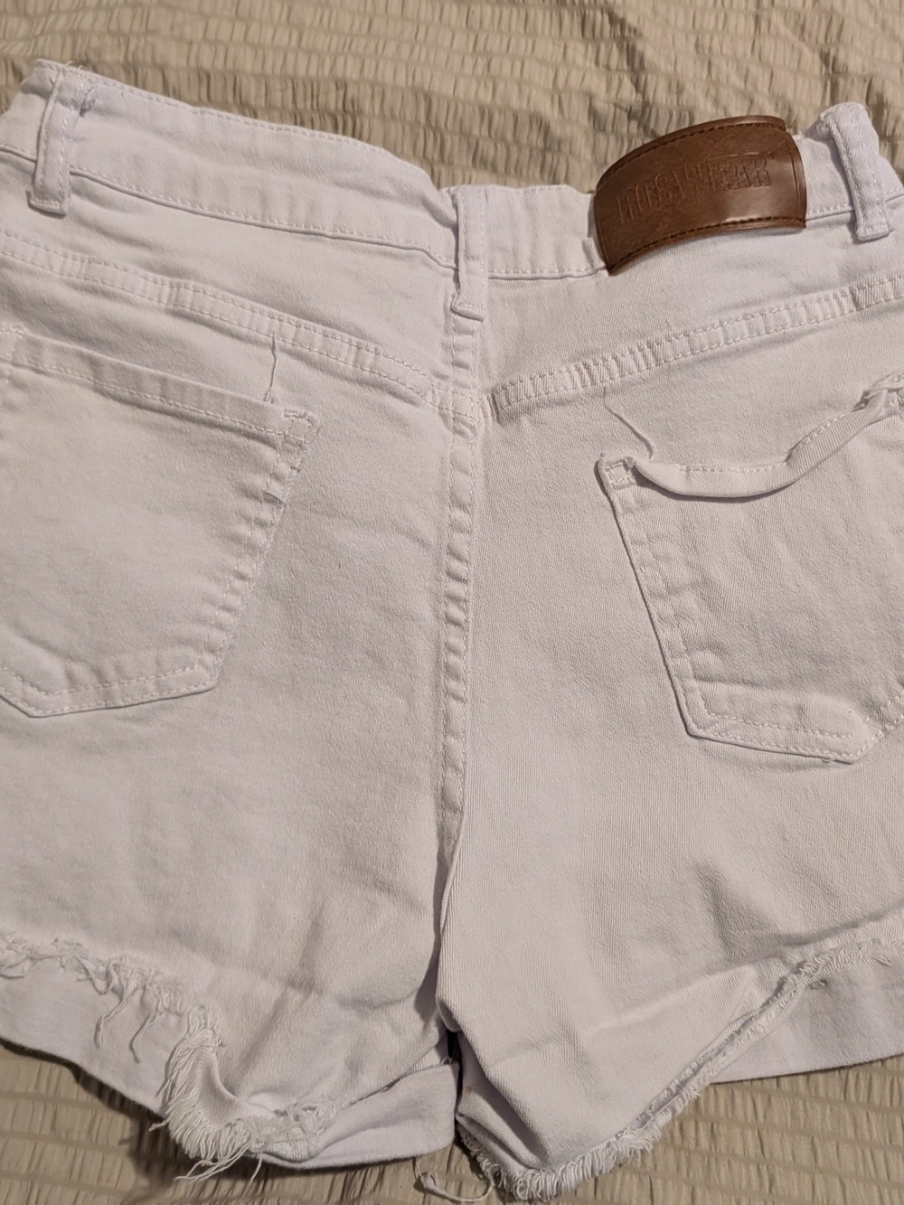 Perfect For The 4th Of July. Women’s White Denim Jean Distressed Shorts
